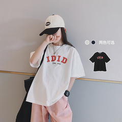 Children's clothing girls' summer short-sleeved t-shirt new style loose cartoon children's undershirt girl fashion clothes for middle and big children 
