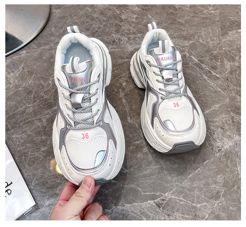 Pantofi sport pentru tătici noi, versiunea coreeană de la Ins, toamna 2024, pentru studenți, alergare, sport, talpă groasă, creștere a înălțimii, pentru timpul liber_voghion.com