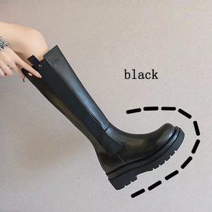 Large-scale Knights Boots Women's High-tube Thick-soled Small Boots Suitable for Thick Leg plus size Boots Fashion Women's Shoes