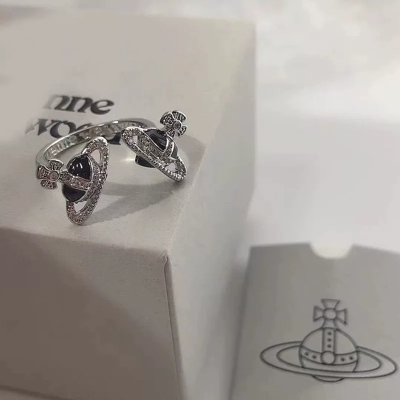 Старшая королева мать-боковая любовь эмаль кольцо женское открыто на планете Сатурн классическое винтажное кольцо с бриллиантом