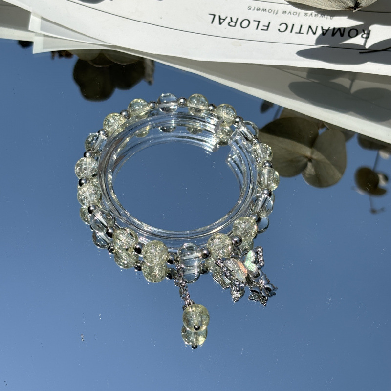 S042-옐로우 크리스탈 나비 팔찌#SZ302호