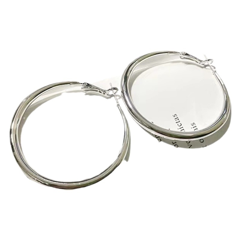 Metal Cold Style Large Hoop Earrings 2025 New Trendy Earrings for Women Exaggerated and Atmospheric Earrings Simple and Versatile