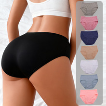 亚马逊跨境女士大码妈咪内裤加肥加大码高腰内裤女40支纯棉三角裤