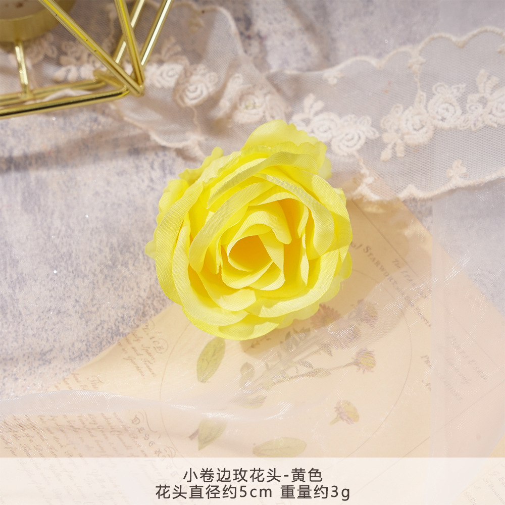 XH2-작은 곱슬 장미 머리-노란색