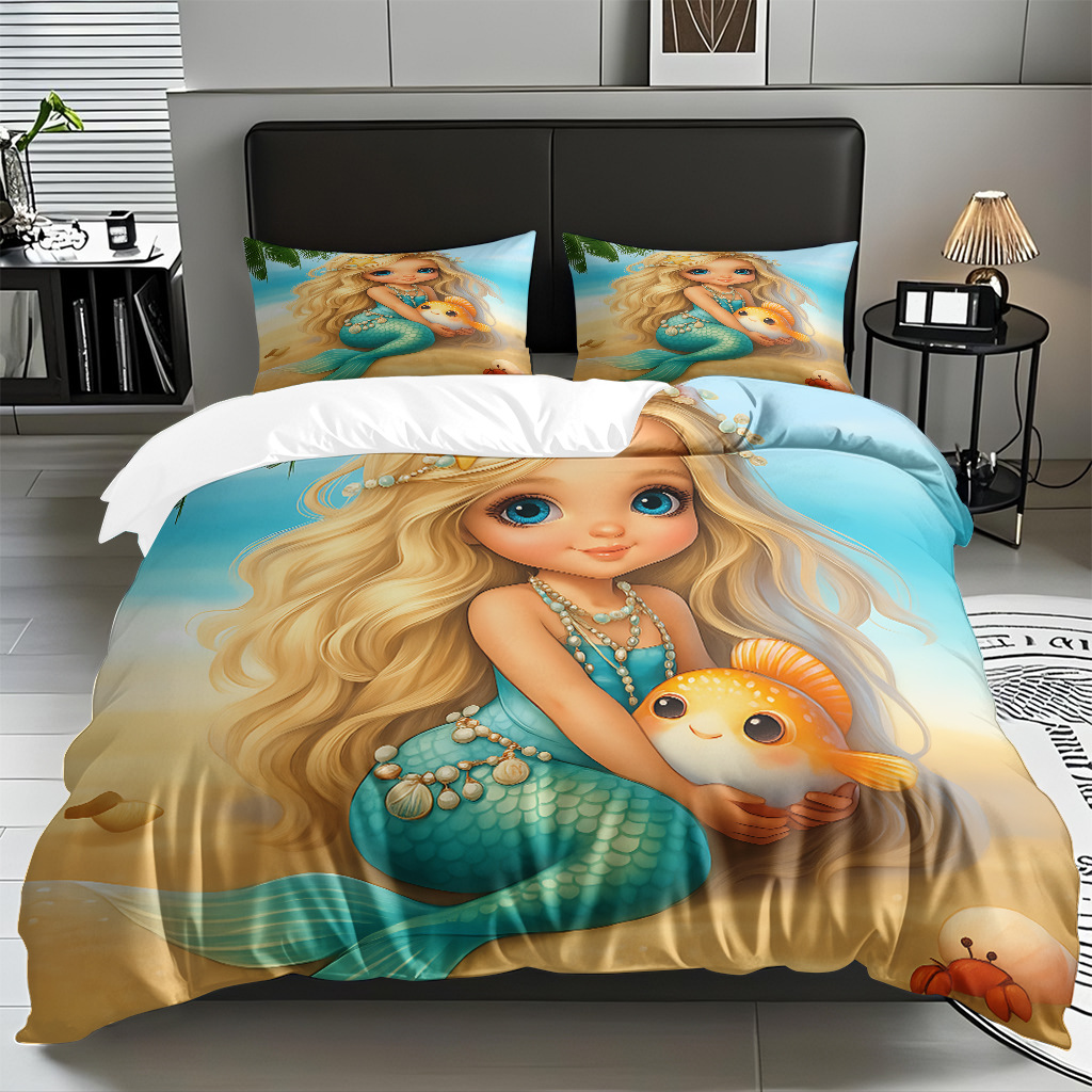 Textil doméstico transfronterizo para hacer sirena pequeña impresión digital kit fuente fábrica TEMU / JIT