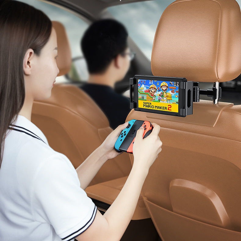 Car-mounted phone and tablet holder for rear seat headrest, multifunctional support for iPad, automotive accessories