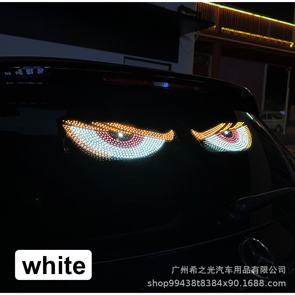 Cross-Border Car Led Devil Eye Light Sticker USB Car Devil Eye Led Display Screen Expression Car Atmosphere Light
