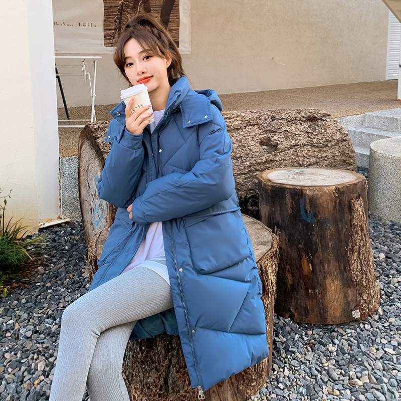 Ropa de algodón para mujeres mediana y larga 2023 invierno nuevo estilo simple de calidad cálida y gruesa chaqueta de algodón relajado delgado image 9