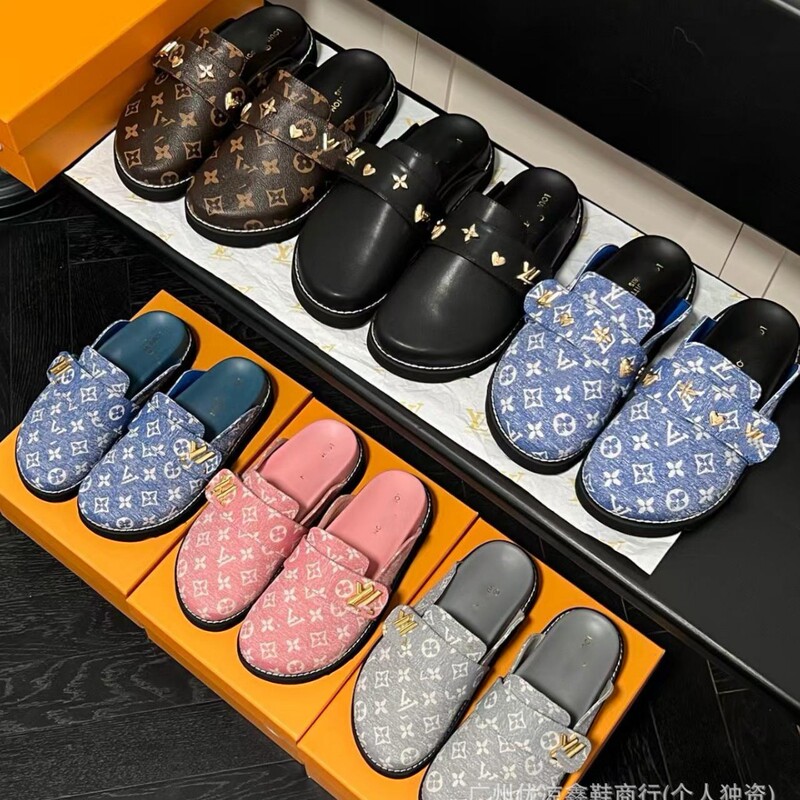 26LiuJia letter-printed sandals for women, new summer style, thick-soled, slip-on, closed-toe half-slippers for outdoor use 26LiuJia letter-printed sandals for women, new summer style, thick-soled, slip-on, closed-toe half-slippers for outdoor use