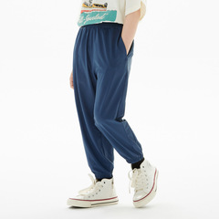 兒童褲子防曬涼感吸濕速干男童女童長褲防紫外線束腳運動褲