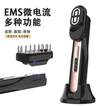 定制EMS微电流头皮按摩梳 多功能红蓝光电动按摩生发梳健发按摩仪