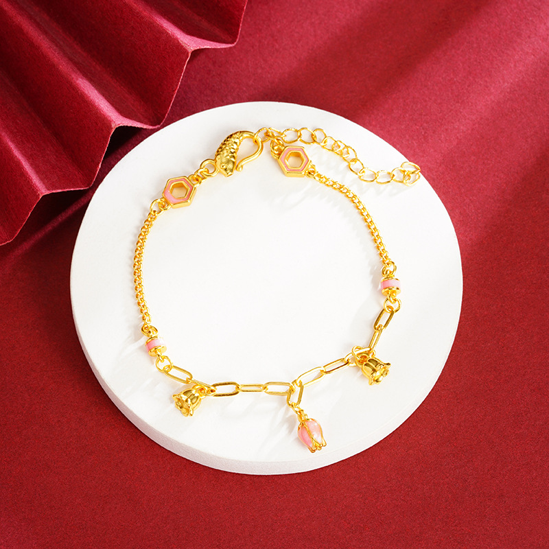 Antiguo estilo vietnamita retro estilo nacional de arena orquídea exquisita pulsera koi de moda femenina universal joyas no se desvanecen