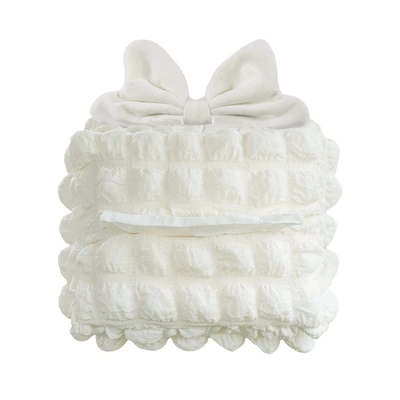 Creative Puff Grids Car Multifunctional: Car tissue box/set - mipao-fuge-chair-back-tissue-box-with-velvet-bow-white