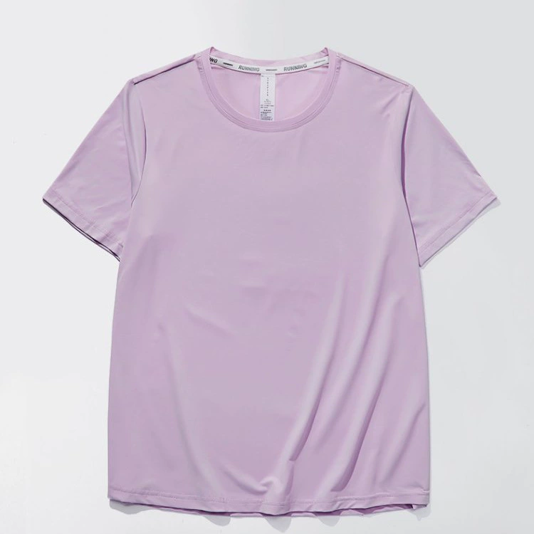 Спортивная футболка для женщин, новинка лета 2024, повседневная спортивная одежда из ледяного шелка, женская футболка с короткими рукавами, быстросохнущий, приятный для кожи топ