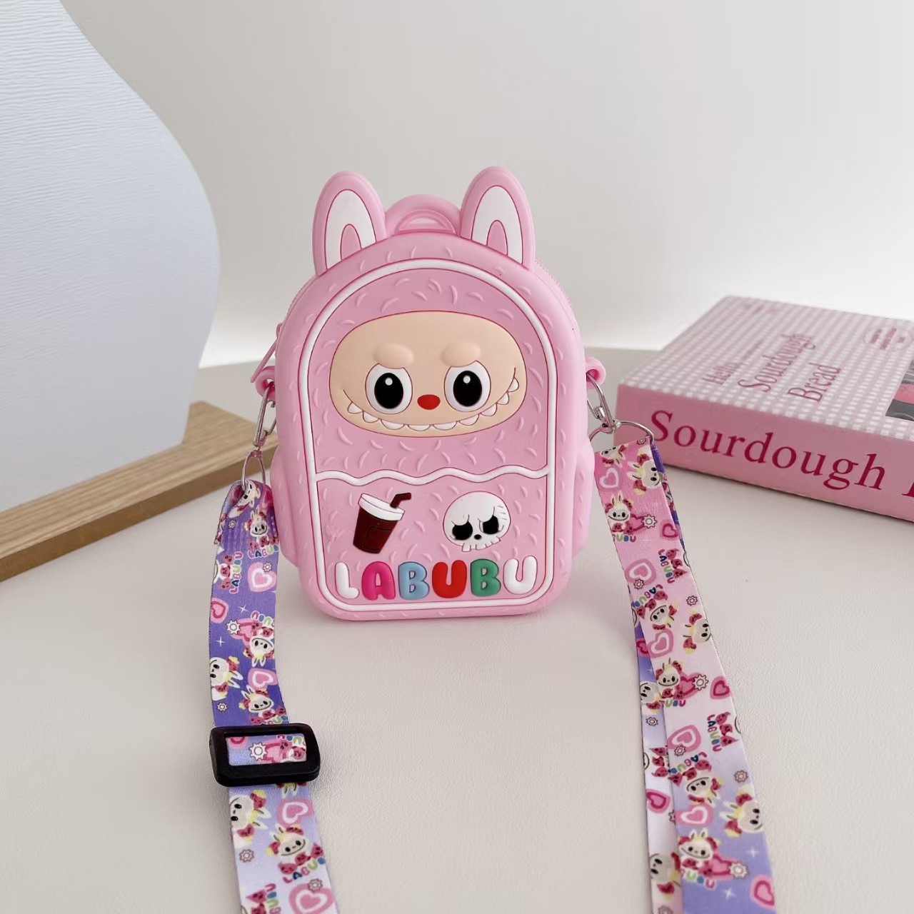 In-Stock New City Silicone Labubu Plush Toy Crossbody Bag Cute Labubu Colorful Crossbody Shoulder Bag