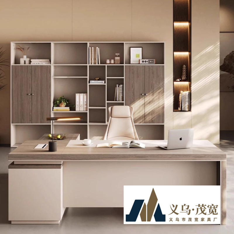 Boss Desk Simple Modern Office Supervisor Desk Manager President Short Cabinet Table and Chair Combination Office Furniture