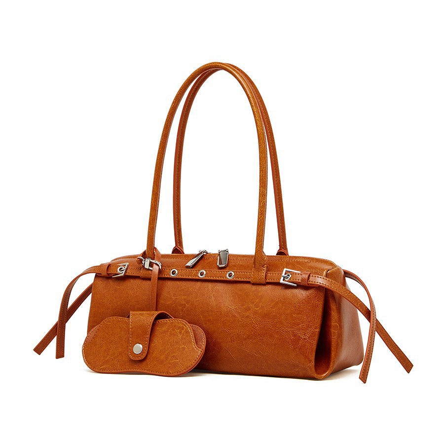 2026 New Baguette Underarm Bag For Women Retro Motorcycle Style Trendy Belt Decor Handbag Shoulder Bag - Thumbnail 5