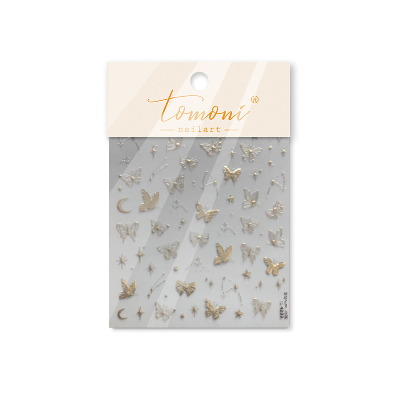 Nuevas pegatinas de uñas estampadas explotantes puras deseas de alta calidad pegatinas de uñas mariposa estrella luna pegatinas de uñas al por mayor