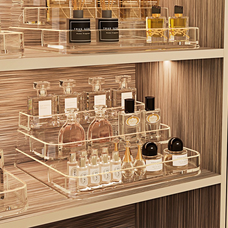 Perfume Storage Rack Stepped Dressing Table Skin Care Storage Box High-grade Transparent Acrylic Multi-layer Display Rack