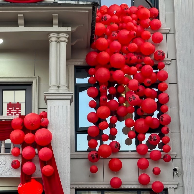 Wedding Red Double Happiness Lantern Waterfall Wedding Room Decoration Hanging Ornaments Rural Courtyard Gate Chinese Wedding Photo Props Wedding Red Double Happiness Lantern Waterfall Wedding Room Decoration Hanging Ornaments Rural Courtyard Gate Chinese Wedding Photo Props
