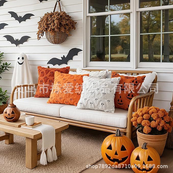 国境を越えたホットセールハロウィンゴースト枕カバーリビングルームパーティー装飾ソファ枕カバー腰枕寝室ベッドサイド背もたれ|undefined