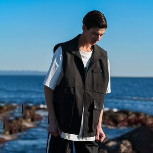City Fanpin 2023 Summer New Double-Ended Zipper Outdoor Vest, Sun Protection, Breathable, Casual and Versatile