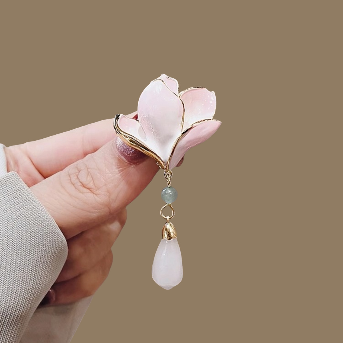 Magnolia Brooch Pin Buckle Classical Lapel Decoration New Chinese Style Clothing Accessory Cheongsam Brooch High-End Pin for Women