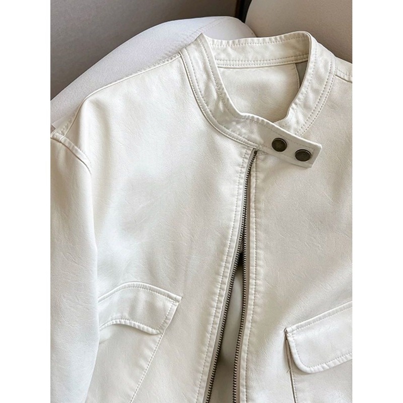 韩版百搭休闲pu皮短款机车服皮衣女2025春季新款复古潮流夹克外套|undefined