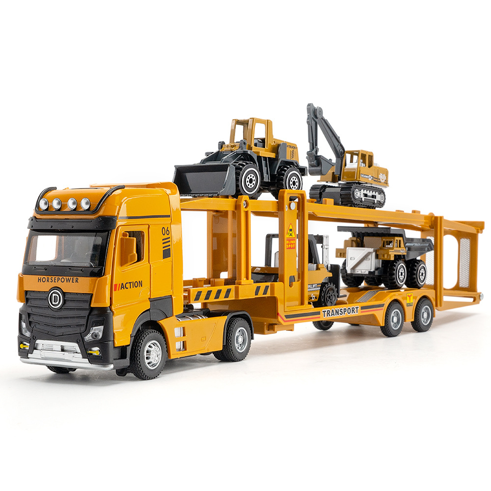 (Boxed) simulation 1 to 32 lengthened alloy mop double-layer engineering truck model decoration children's toys