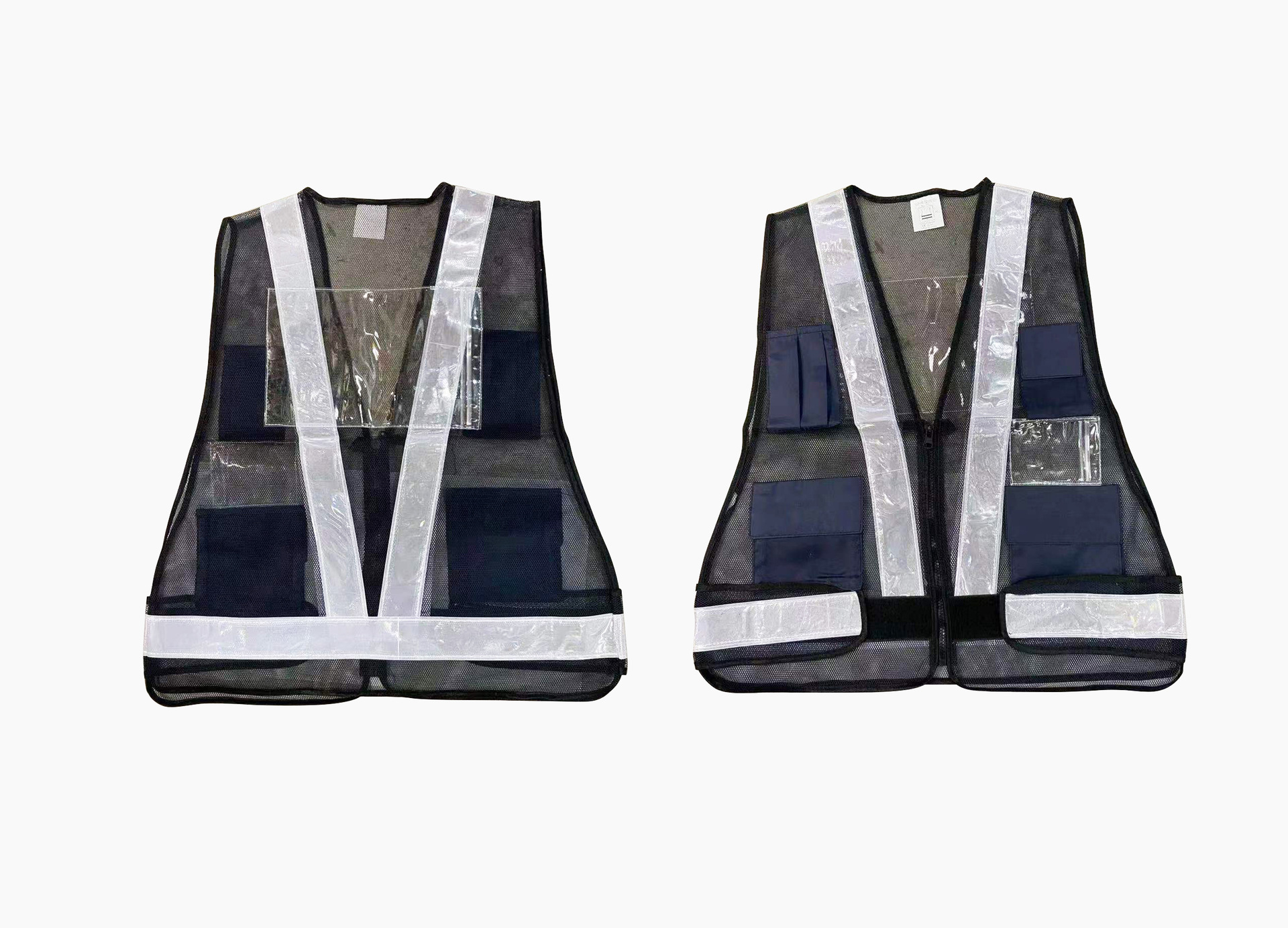 Cross-border multi-bolsillos tela de malla triangular chaleco reflectante V ciclismo ropa reflectante sitio de construcción protección de seguridad especial al aire libre