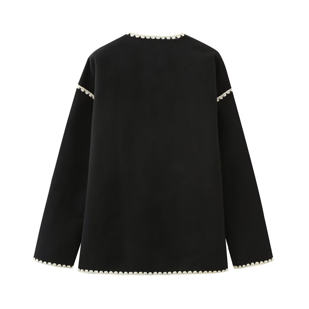 Abbigliamento donna autunno piccolo profumo stile contrasto colore temperamento casual con sciarpa cappotto giacca di lana bifacciale_voghion.com