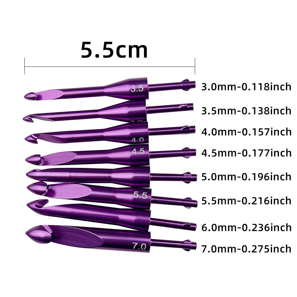 Herramientas de tejido transfronterizas de alúmina desmontable ganchillo de cambio de aguja de ganchillo un conjunto de 8 modelos de gancho conjunto de bolsa PU