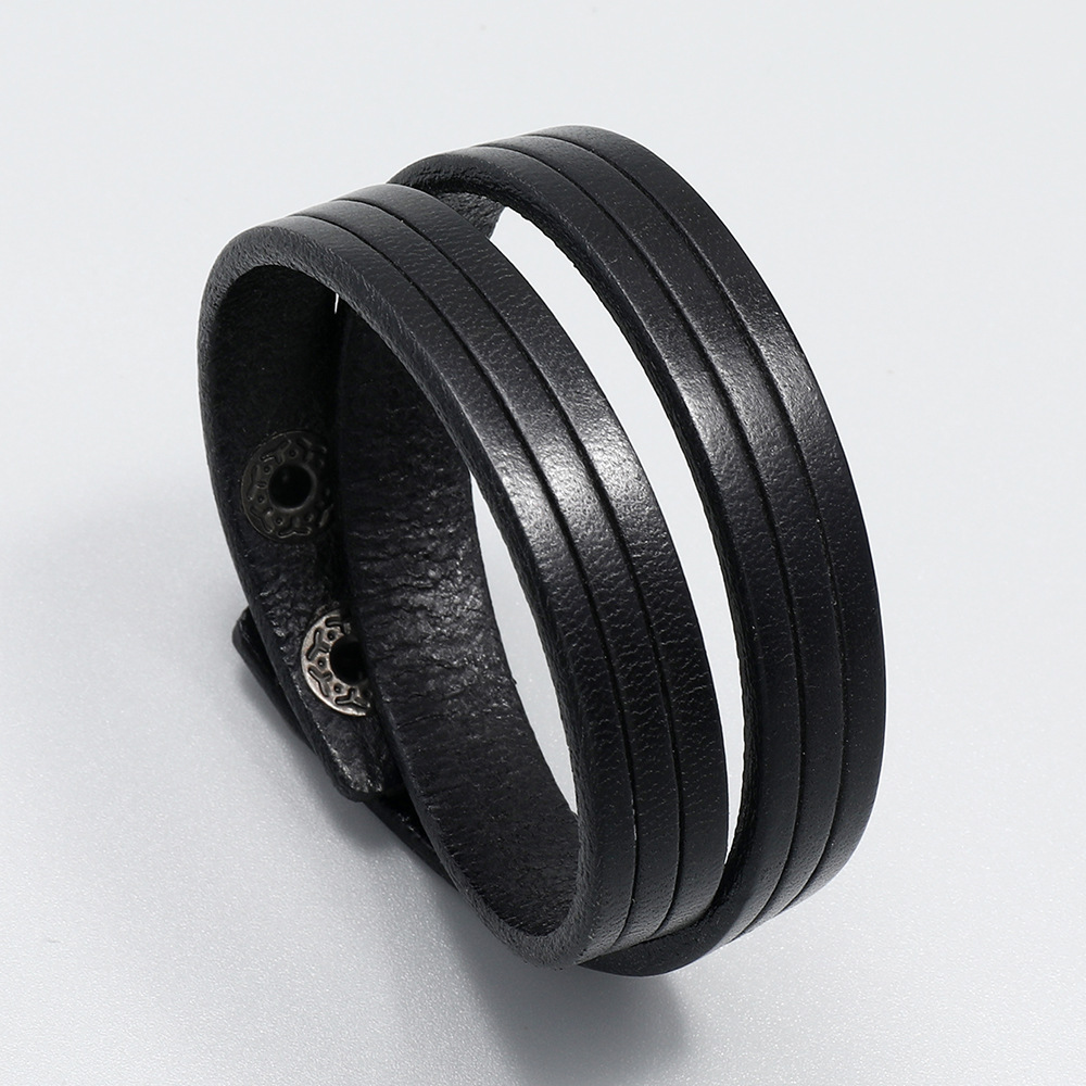 European and American fashion jewelry personality cowhide menu0027s bracelet