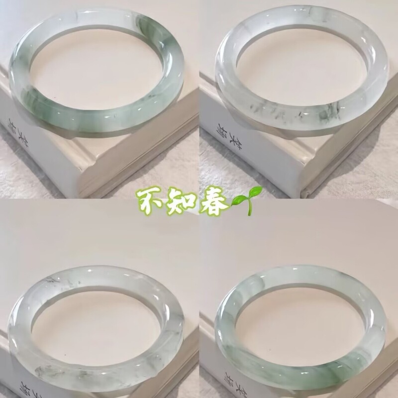 Xiaohongshu Style'Unknown Spring' Bracelet, Thick Glass Vintage-Style Accessory, Imperial Concubine Bracelet, Round Bar Gift for Best Friend Xiaohongshu Style'Unknown Spring' Bracelet, Thick Glass Vintage-Style Accessory, Imperial Concubine Bracelet, Round Bar Gift for Best Friend