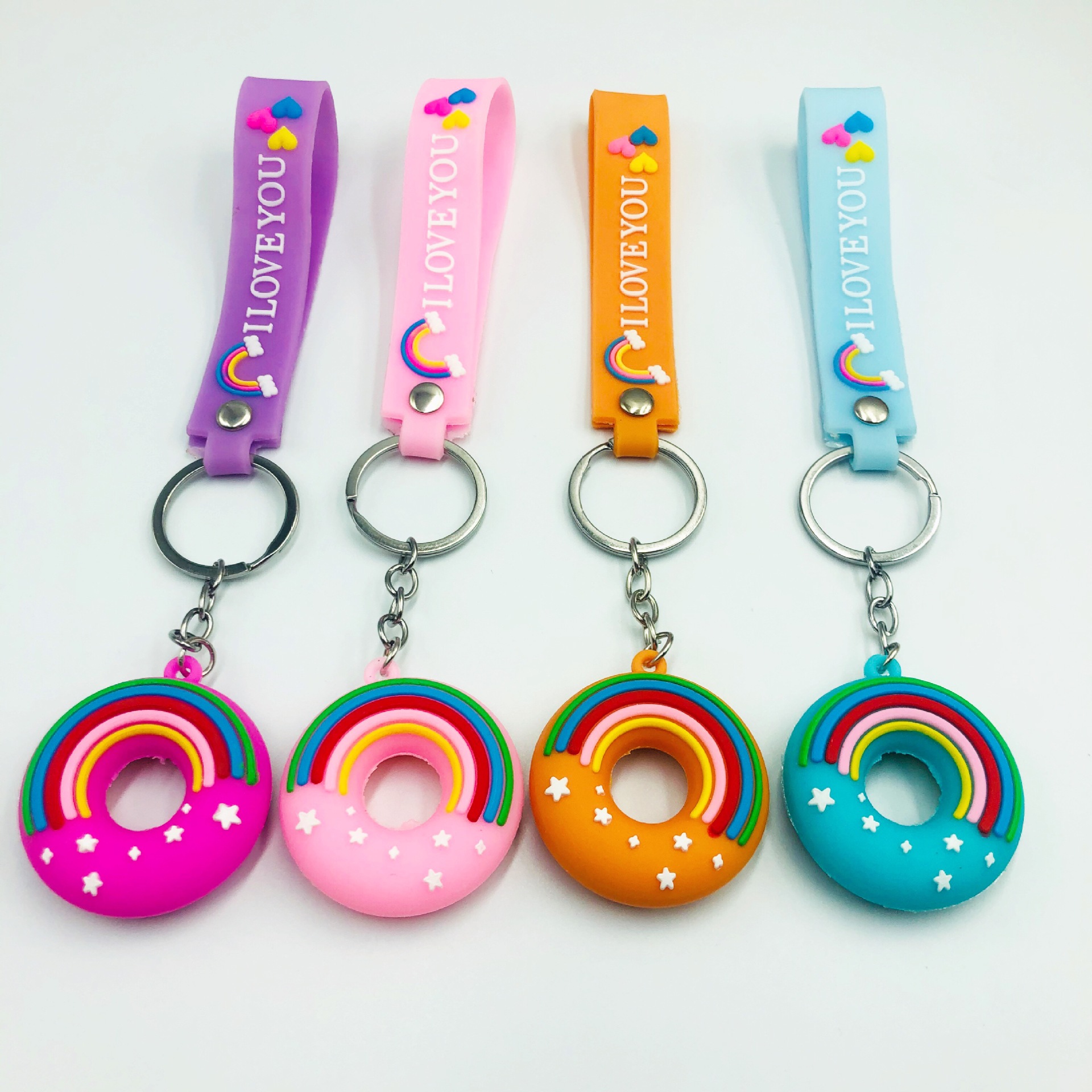 Caliente transfronteriza de PVC nuevo donut llavero colgante traje bolsa ropa adornos prácticos pequeños regalos