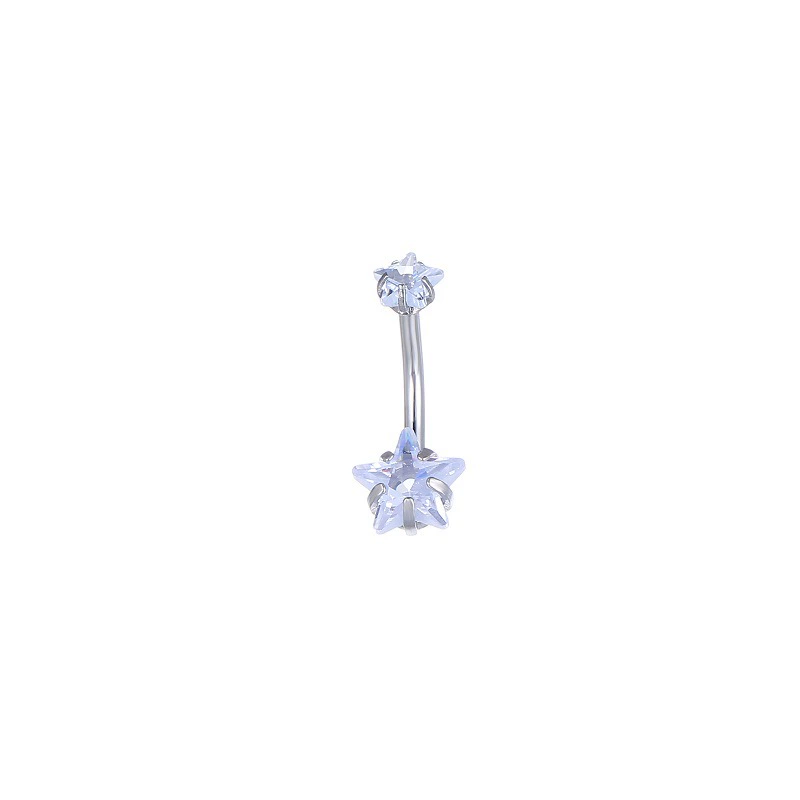 Navel (belly button) Piercing Jewelry, Copper with Vacuum Plating, star charm, 2.3 g