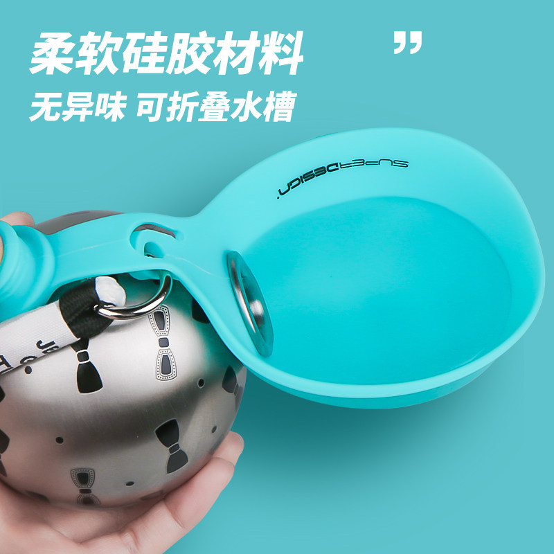 HOPE PET Bottle 304 acero inoxidable plegable esférico bebedor de agua para perros pequeños usuarios de agua portátil exterior