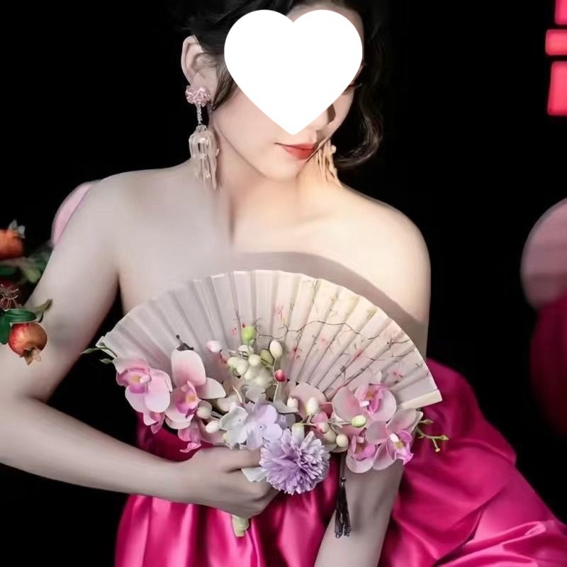 新娘折扇手捧花领证订婚晨袍秀禾搭配新中式手捧花成品扇廷顺|undefined
