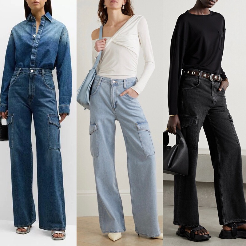 2023 Early Autumn New European and American Style Ag Same Style High-Waisted Loose Straight Casual Workwear Denim Pants for Women