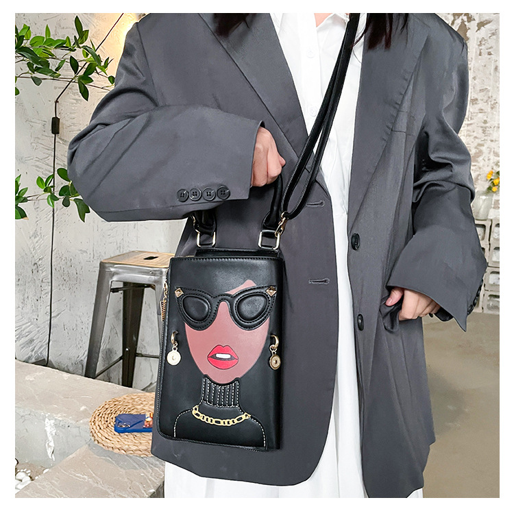 345g Weight Cotton Lining Material Sewing Thread Fashion Element Zipper Closure Type Single Shoulder Strap Strap Type Crossbody Bag Bags Type Casual, Shopping Occasion Pu Leather Material Human Pattern All Seasons Season Women's Gender Streetwear Style Square Shape Medium Size Women's Medium Pu Leather Human Streetwear Sewing Thread Square Zipper Crossbody Bag 32