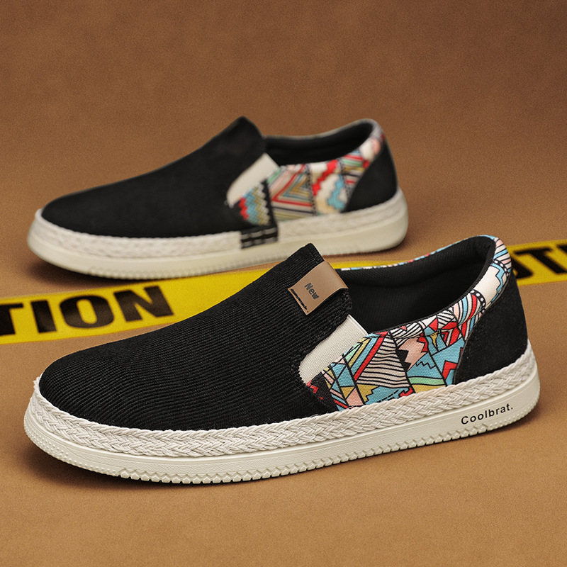 Zapatillas de Lona Primavera 2026, Estilo Étnico, Calzado Casual para Hombre, Sin Cordones, Estilo Pekín Antiguo, Modernas