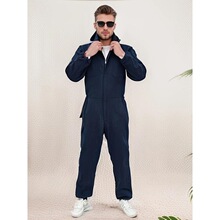 Q 86550 Zipper Hooded Denim Work Suit ��ñţ�й����� ר