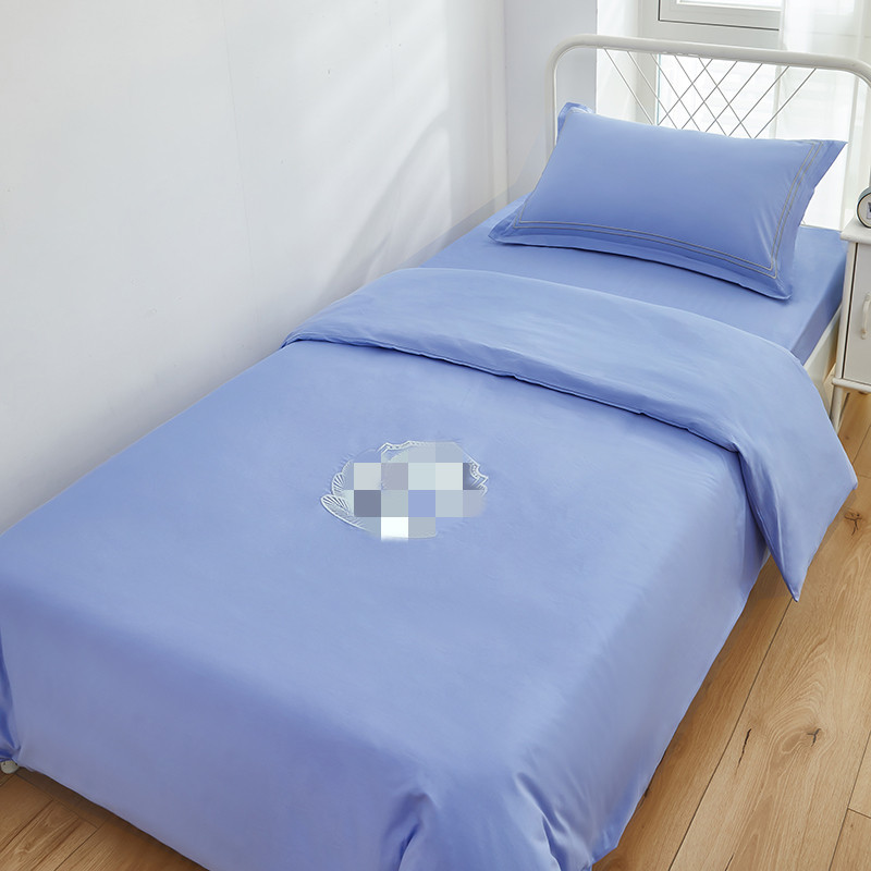 Manufacturer Customizes New National Standard Dormitory Bedding Sets (Three-Piece and Four-Piece) Made of Pure Cotton with Logo Printing and Embroidery