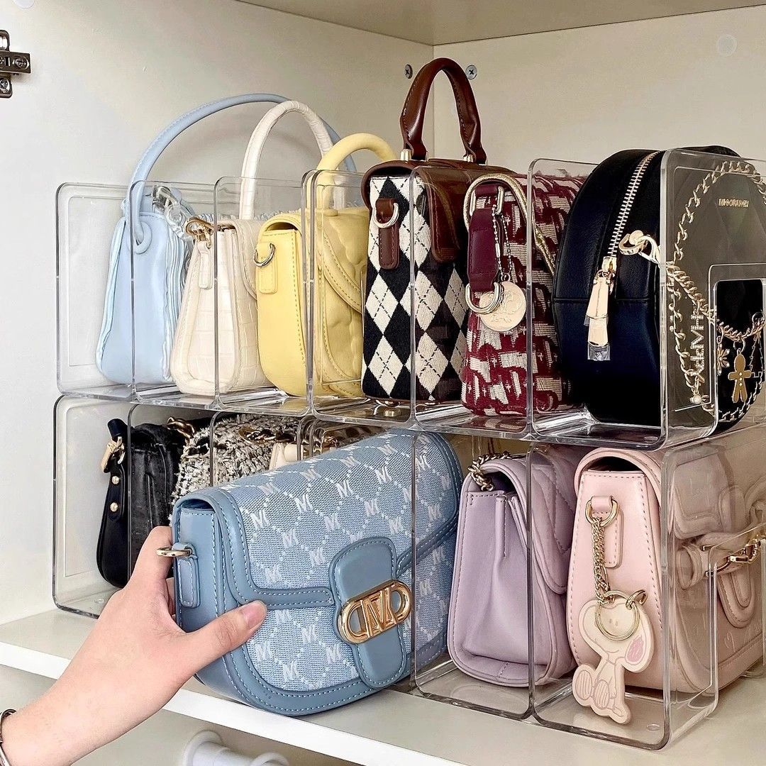 Acrylic Storage Rack Home Wardrobe Divider Bag Storage Artifact Layered Organization Transparent Display Shelf