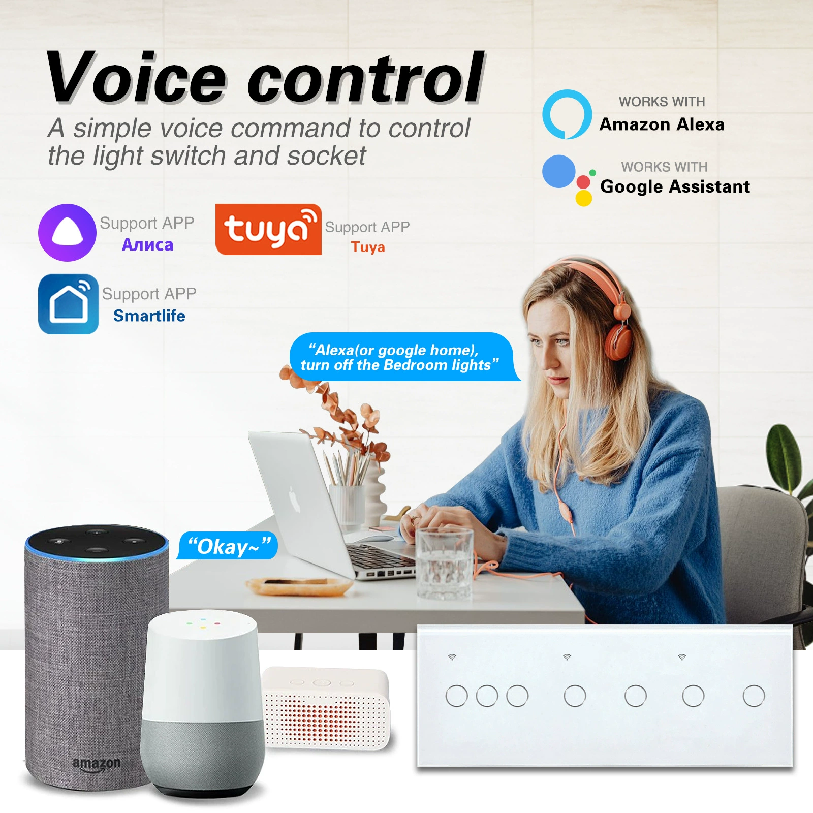 228 -type Bidding Caddy Smart WiFi Switch APP remote time -time Alice Voice Single Open Panel