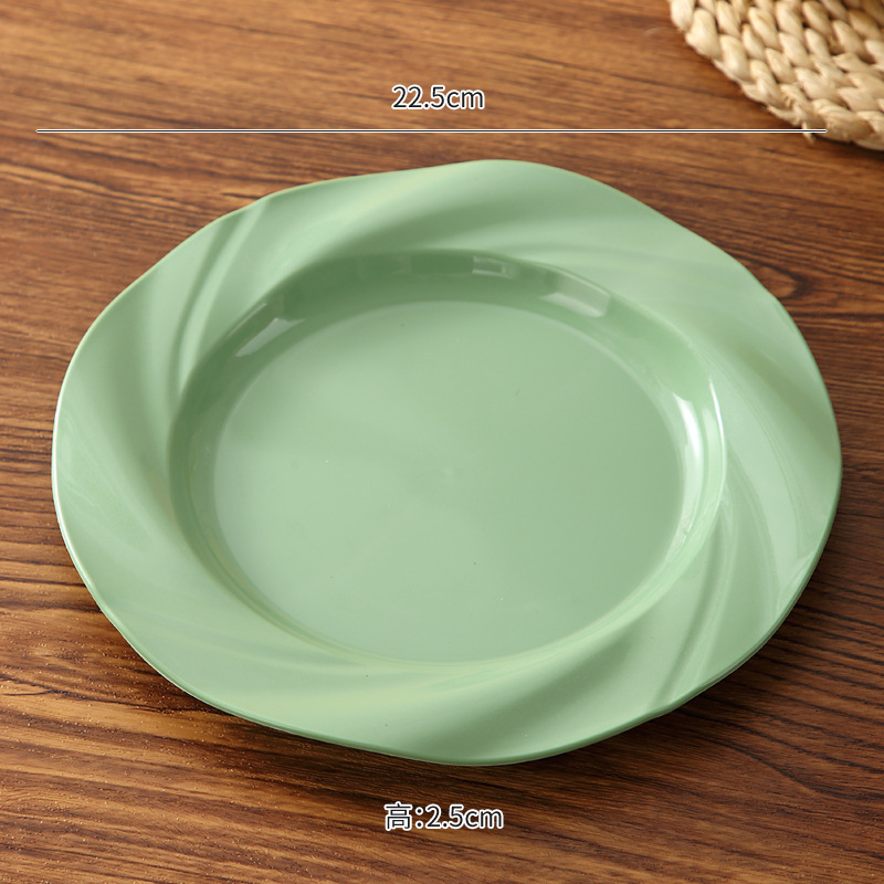 Plato de pasta de 9 pulgadas Plato de ensalada de crema Plato de pastel Plato de frutas de plástico Plato de comida de porcelana Plato de bocadillos de 8 pulgadas