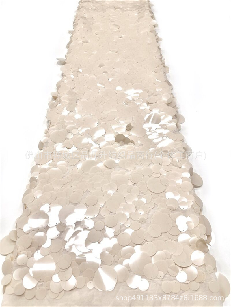 Tela de malla de pañuelo redondo superpuesta tridimensional pañuelo de cola de pescado vestido de boda cena vestido de brindis vestido de tela