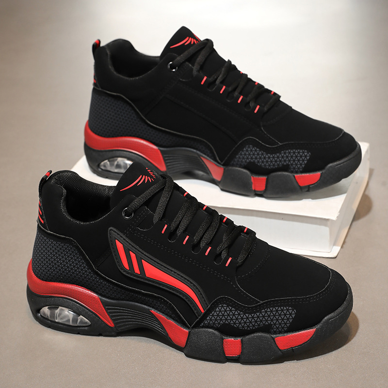 Autumn and Winter Black Dad Shoes High-Top Sports Shoes Large Size Travel Shoes Tendon Sole Running Shoes Warm Cotton Shoes Men's Shoes