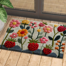 F 76244 Cartoon Floral Cashmere Mat ���ܷ����޵ص�羳��