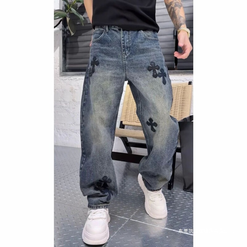 Winter New Fashion Trendy Designer Style Versatile Comfortable Youthful Personality Cool Men's American-Style Jeans